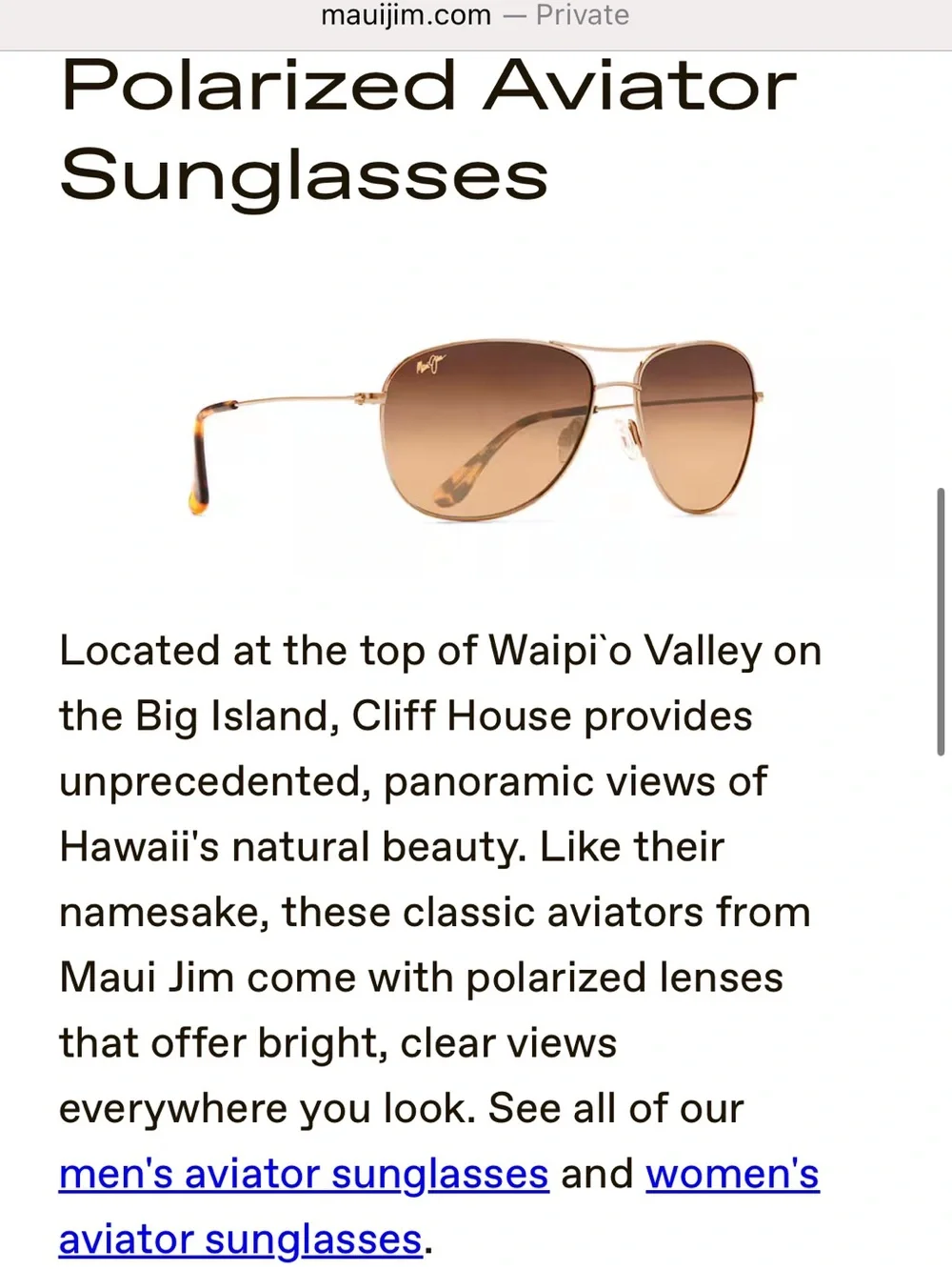 Maui Jim “Cliff House” Large Aviator Sunglasses - Gold Frames, Bronze Lens - EUC Maui Jim Cliff House Large Aviator Sunglasses - Gold Frames  main image 2
